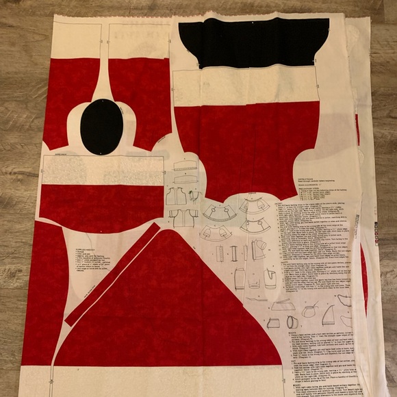 Vintage Cranston Print Works: VIP Bear's SANTA OUTFIT Cotton Cut & Sew 24" - Picture 3 of 5